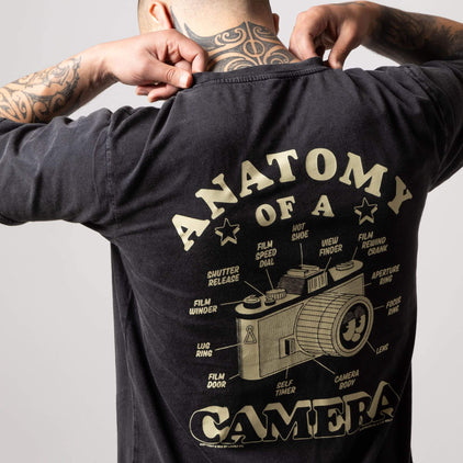 Anatomy Of A Camera T-Shirt Stonewashed Black Image