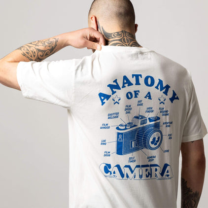 Anatomy Of A Camera T-Shirt Vintage White Image